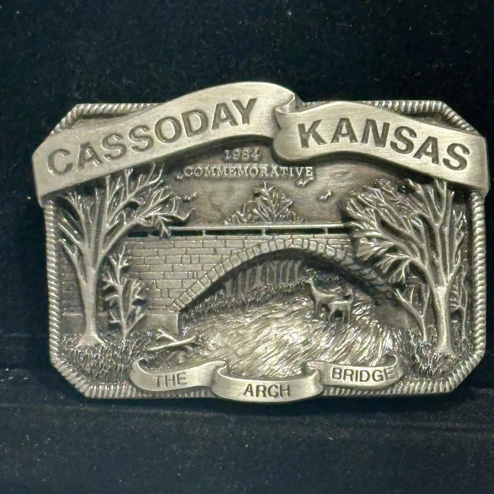 Vintage Cassoday Kansas Arch Bridge Belt Buckle Limited Edition 172/750 B&B